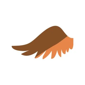 Feathers wing silhouette Illustrazione stock