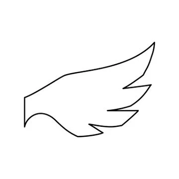 Feathers wing silhouette Illustrazione stock