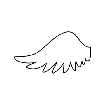 Feathers wing silhouette Illustrazione stock