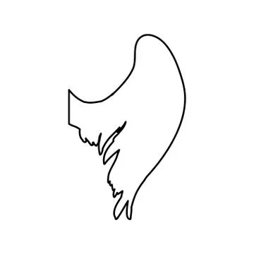 Feathers wing silhouette Illustrazione stock