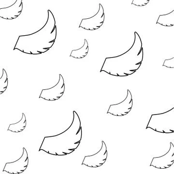 Feathers wing silhouette Illustrazione stock