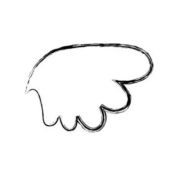 Feathers wing silhouette Illustrazione stock