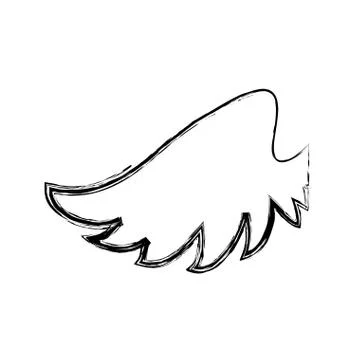 Feathers wing silhouette Illustrazione stock