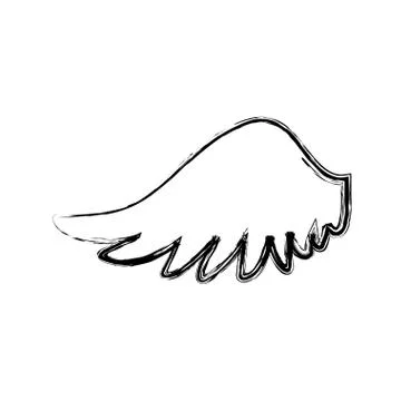 Feathers wing silhouette Illustrazione stock