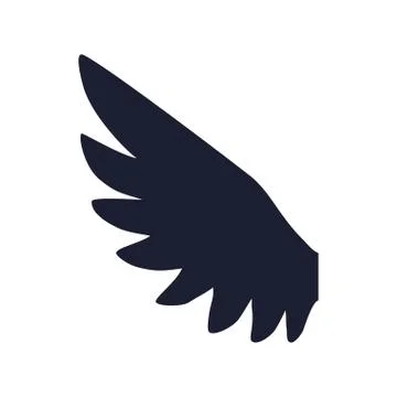 Feathers wing silhouette Illustrazione stock