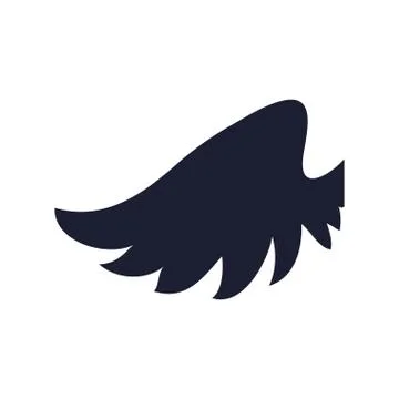 Feathers wing silhouette Illustrazione stock