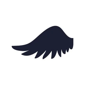Feathers wing silhouette Illustrazione stock