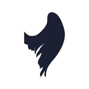 Feathers wing silhouette Illustrazione stock