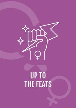 Up to feats postcard with linear glyph icon Stock Illustration