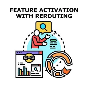 Feature activation with rerouting and network optimization 스톡 일러스트
