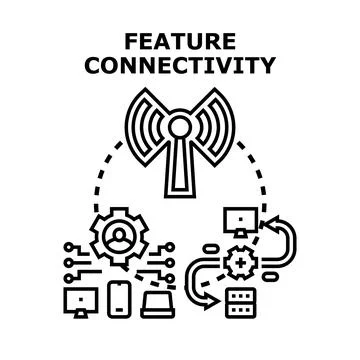Feature connectivity concept for global digital network Stock Illustration