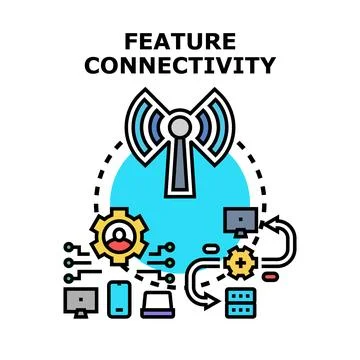 Feature connectivity concept for global digital network Stock Illustration