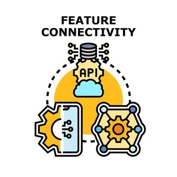 Feature connectivity developing digital technology system link イラスト素材