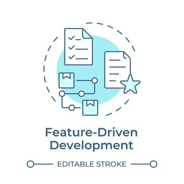 Feature-driven development concept icon Stock Illustration