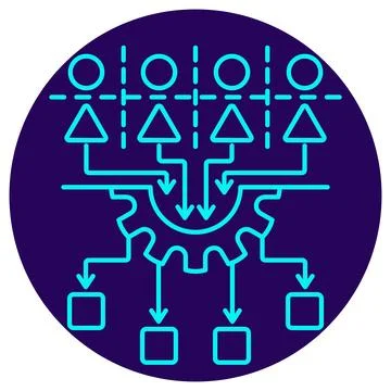 Feature Engineering Icon. Minimalistic neon outline 스톡 일러스트