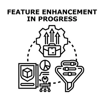 Feature enhancement in progress concept illustration イラスト素材