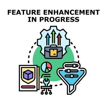 Feature enhancement in progress concept illustration Stock Illustration