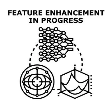 Feature enhancement in progress concept illustration Stock Illustration
