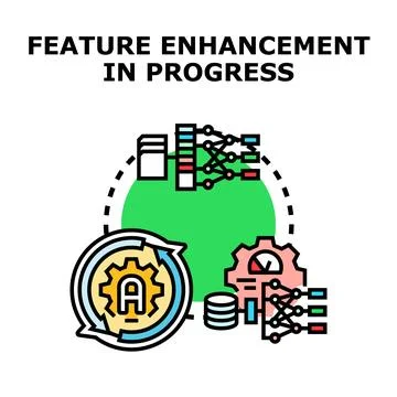 Feature enhancement in progress vector illustration Illustrazione stock