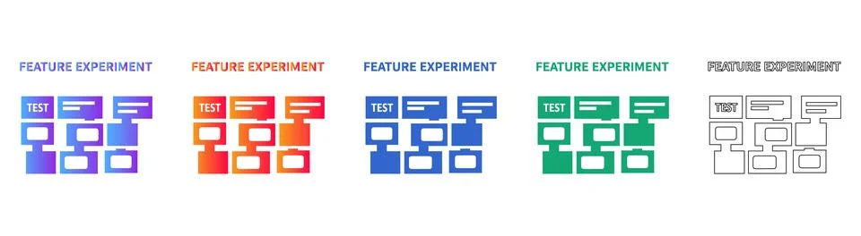 Feature Experiment Flowchart Icons Stock Illustration
