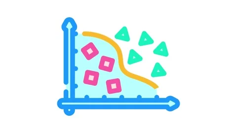 Feature extraction machine learning color icon animation Stock Footage 327259882