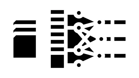 Feature extraction machine learning glyph icon animation Stock Footage 326145318