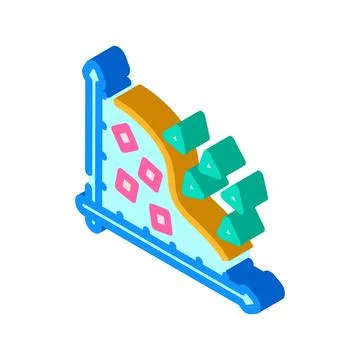 Feature extraction machine learning isometric icon vector illustration Illustrazione stock
