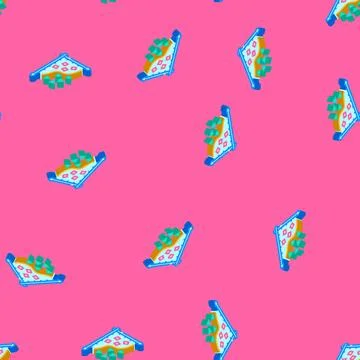 Feature extraction machine learning isometric icon seamless pattern Stock Illustration