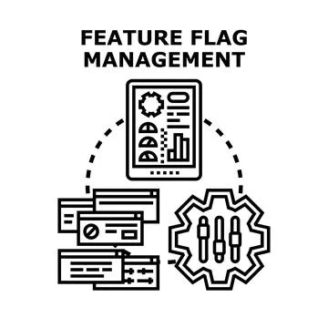 Feature flag management optimizing software development processes Ilustração Stock