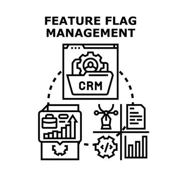 Feature flag management optimizing software development processes Stockillustratie