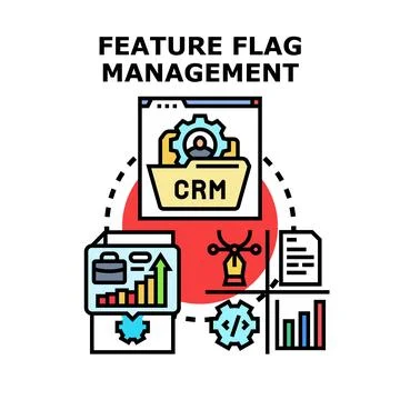 Feature flag management optimizing software development processes Stock Illustration