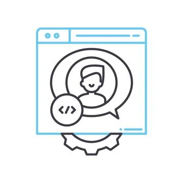 Feature request line icon, outline symbol, vector illustration, concept sign 스톡 일러스트