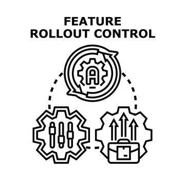 Feature rollout control concept with control settings 스톡 일러스트