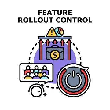 Feature rollout control concept selecting strategy Stock Illustration