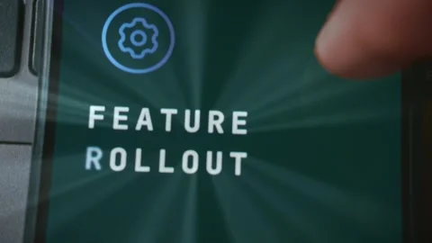 Feature Rollout themed graphic presentation created on smartphone Stock Footage 289093150