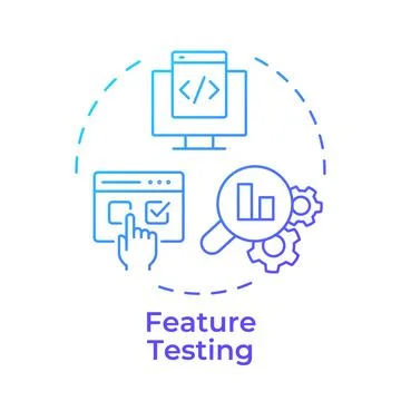 Feature testing gradient outline concept icon Stock Illustration