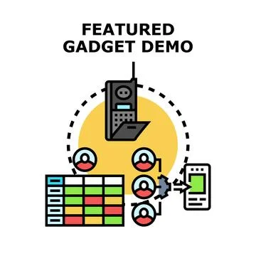 Featured gadget demo with user feedback process Stock Illustration