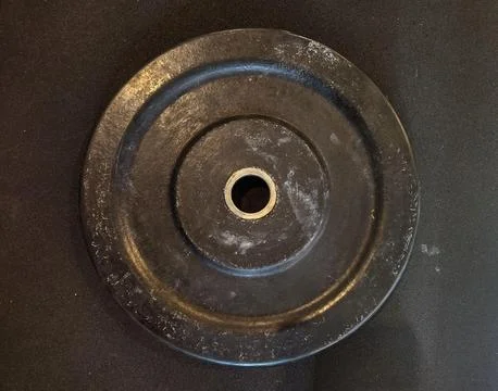 Featured object black weightlifting plate Stock Photos