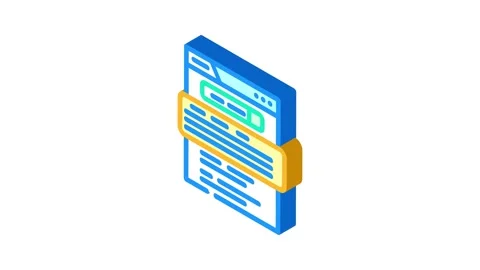 Featured snippet seo isometric icon animation Stock Footage 327285766