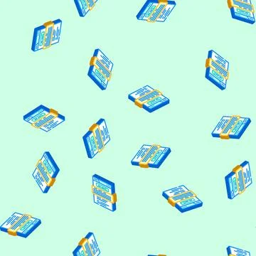 Featured snippet seo isometric icon seamless pattern イラスト素材