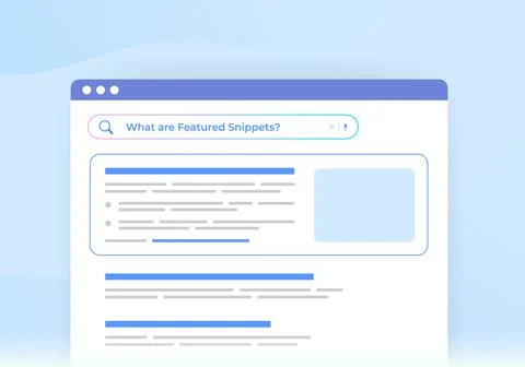 Featured Snippets and website SEO optimization concept illustration. Featured Stock Illustration