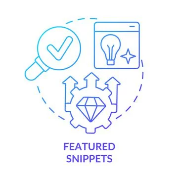 Featured snippets blue gradient concept icon Stock Illustration