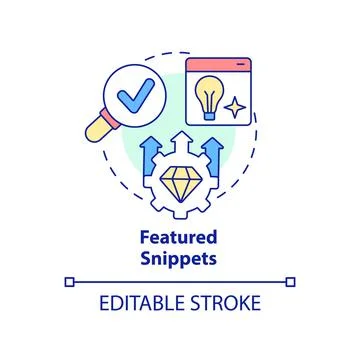 Featured snippets concept icon Stock Illustration