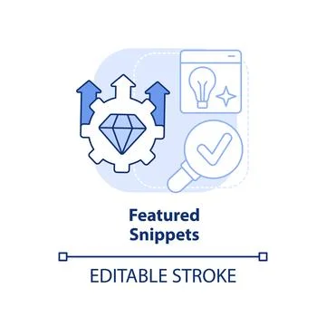 Featured snippets light blue concept icon Stock Illustration