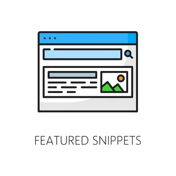 Featured snippets, SERP search engine result page Illustrazione stock