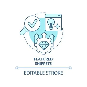 Featured snippets turquoise concept icon Stock Illustration