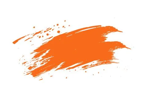 Features an abstract artistic brush stroke of vivid orange paint. Grunge styl イラスト素材