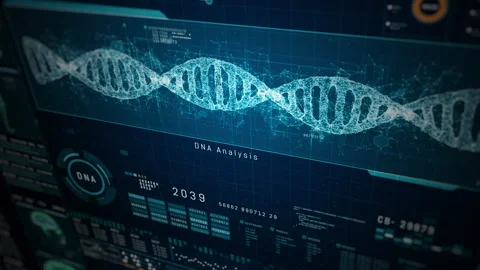 Features a Comprehensive Digital Interface for DNA Analysis, Advanced DNA Stock Footage 273281905