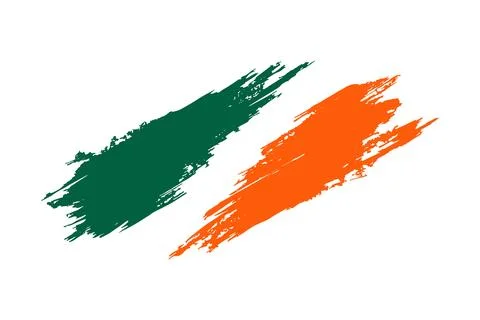 Features a dynamic green paint stroke, exhibiting a brush effect and grunge s イラスト素材