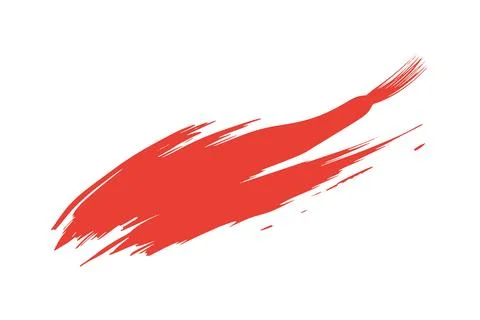 Features a dynamic red brushstroke with an abstract texture on a clean white  イラスト素材